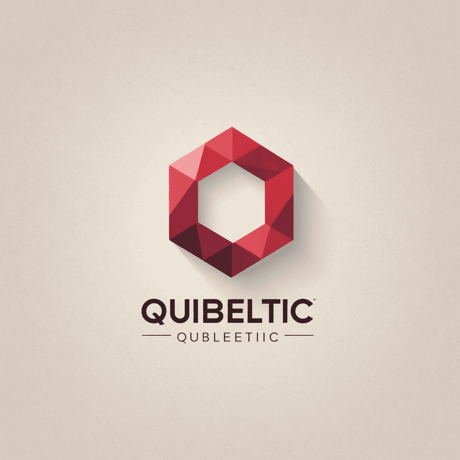 Qubletic logo: A modern, sleek design incorporating red and pink elements with the company name
