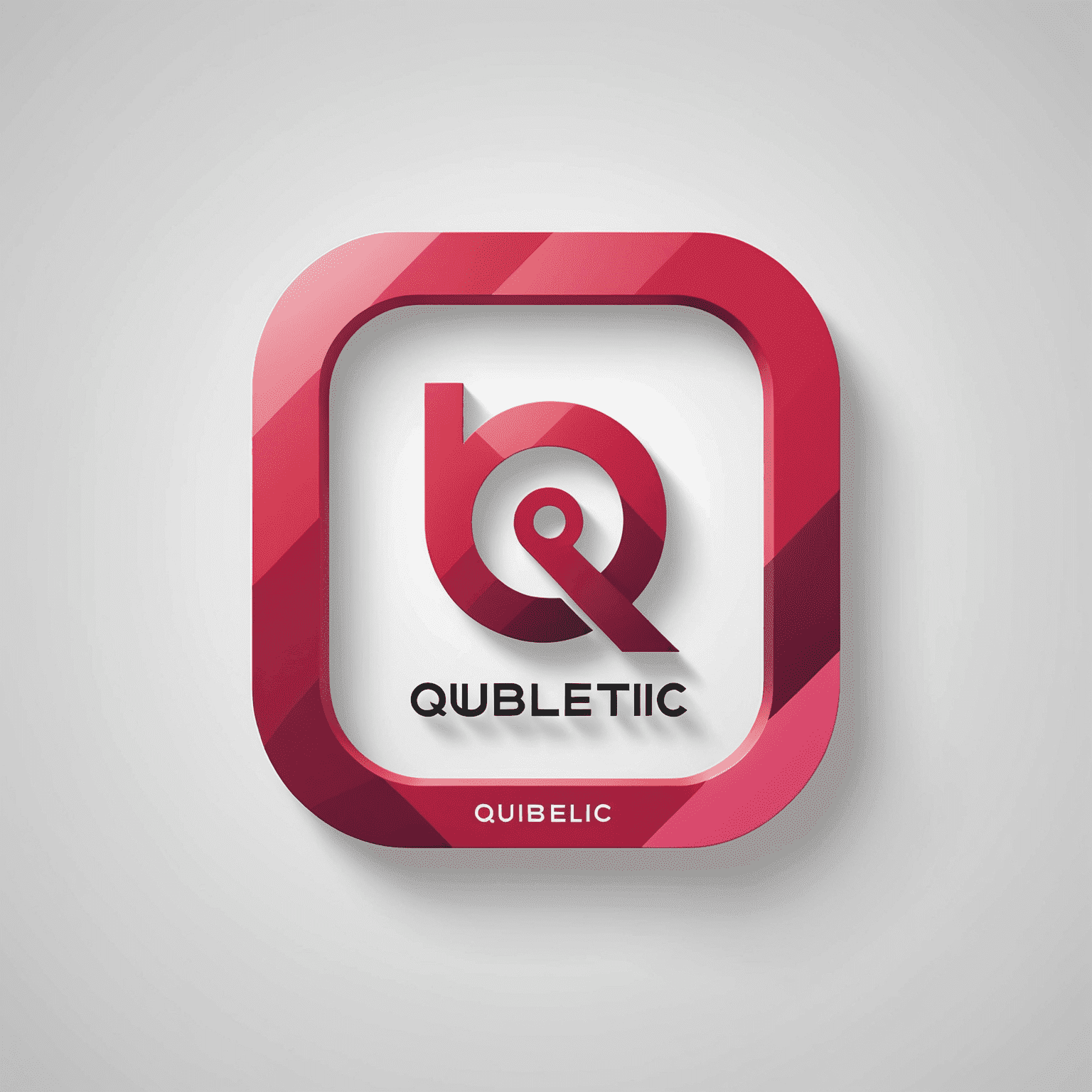 Qubletic logo: A modern, sleek design incorporating red and pink elements with the company name
