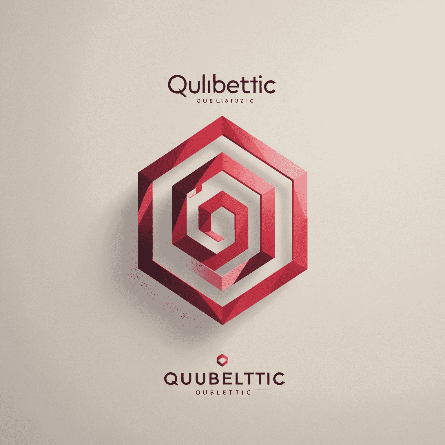 Qubletic logo: A modern, sleek design incorporating red and pink elements with the company name