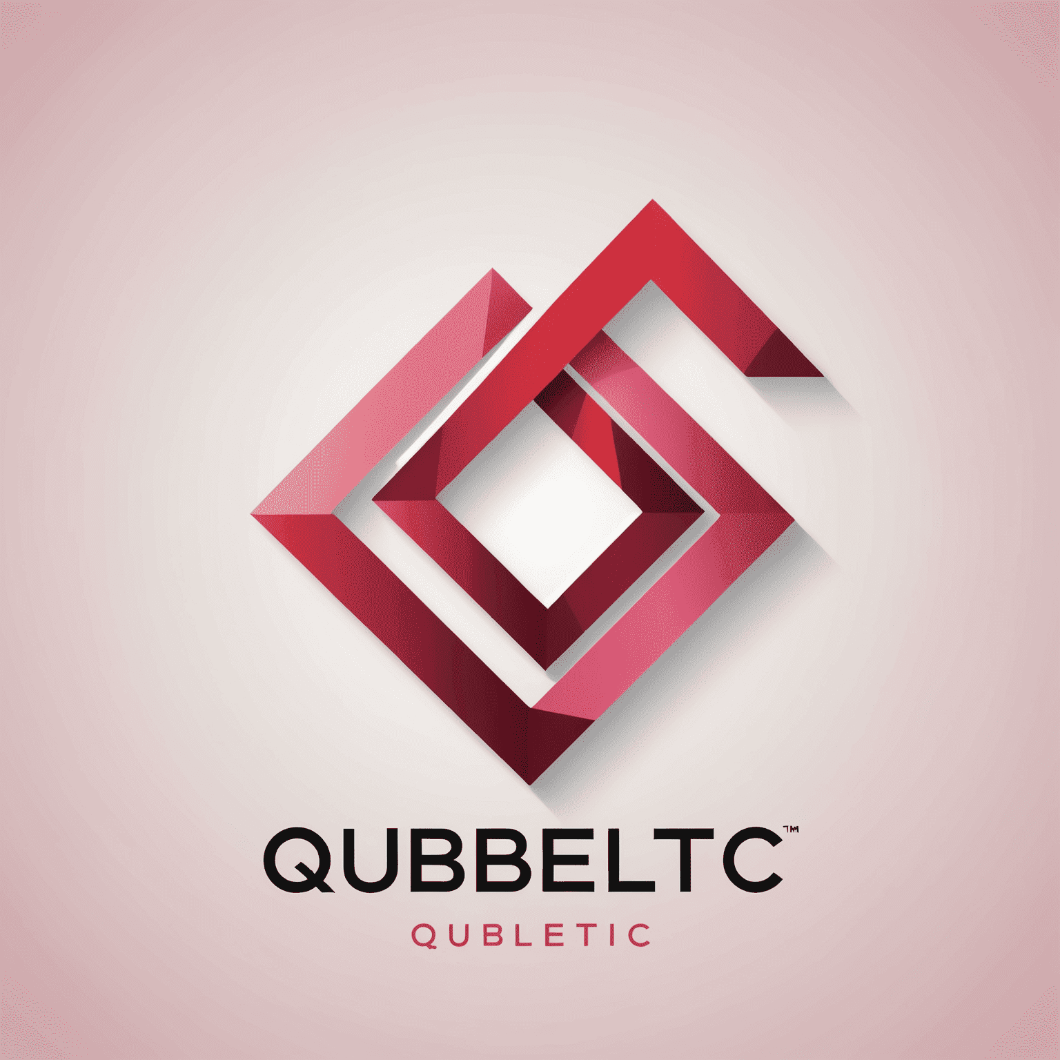 Qubletic logo: A modern, sleek design incorporating red and pink elements with the company name