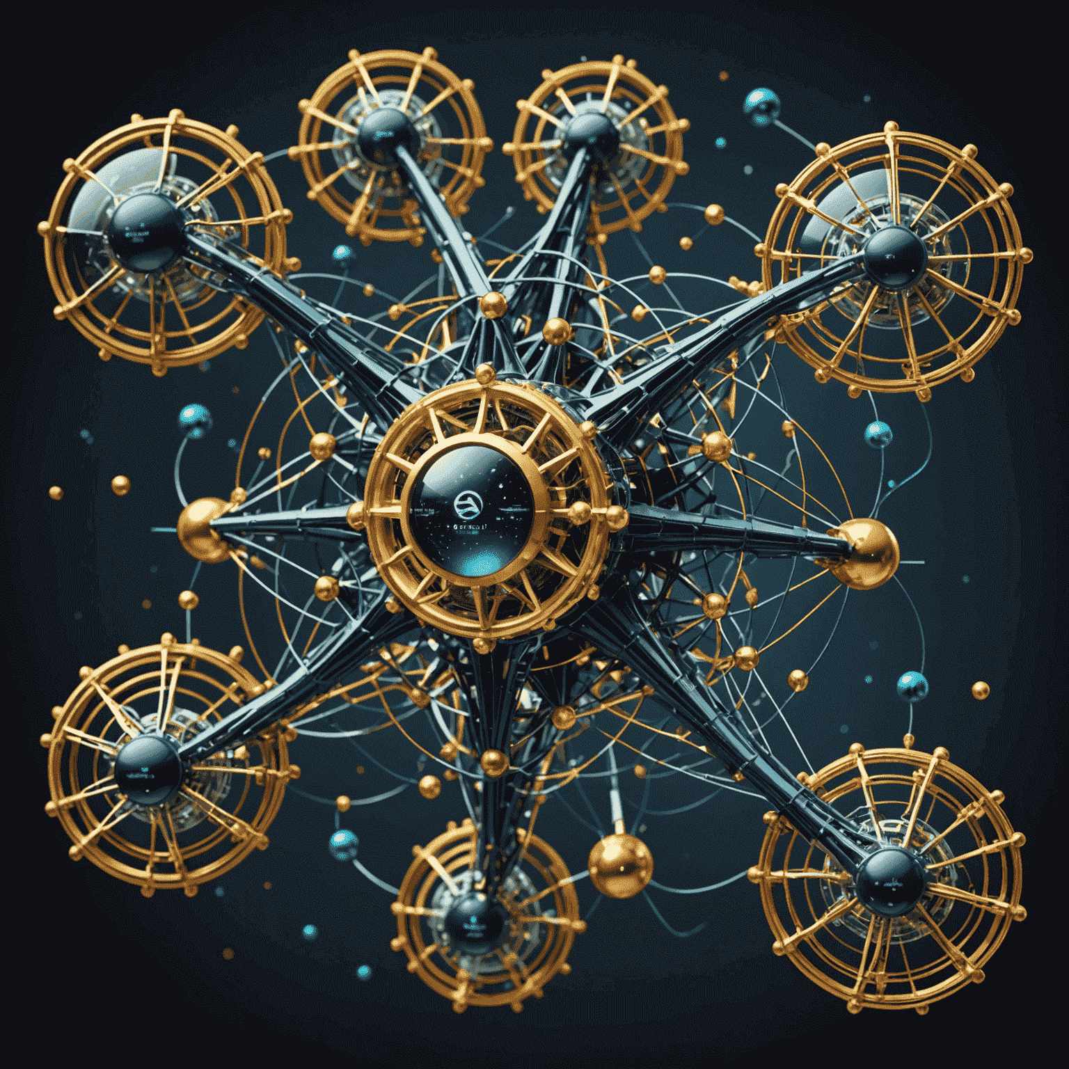 Visualization of a complex quantum algorithm with interconnected qubits and quantum gates, representing the intricate nature of quantum computation